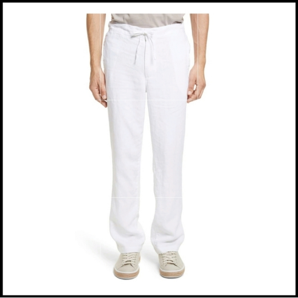 NWT Onia Collin drawstring linen pant off white Small